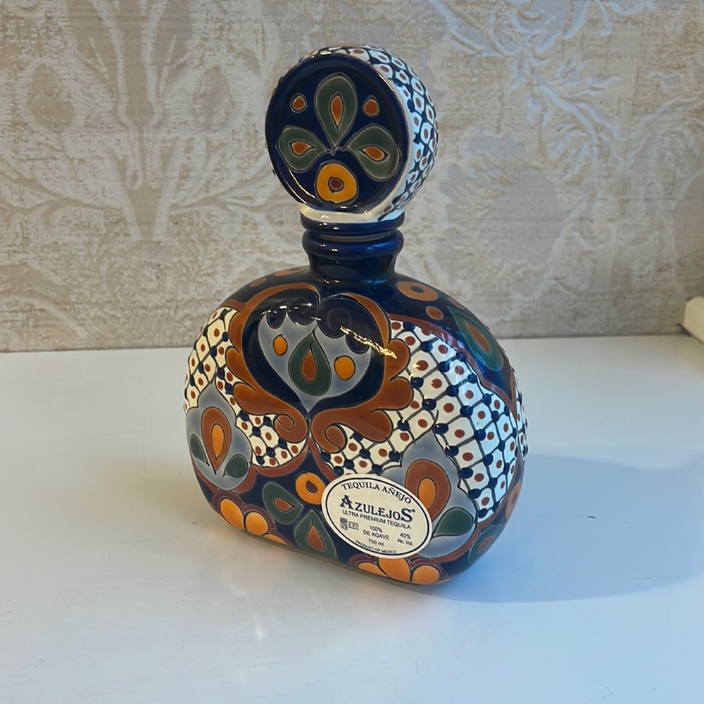Beautiful hand painted Azulejos bottle